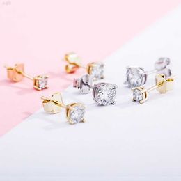 925 Silver Vermeil Iced Out Diamonds Moissanite Earrings 3mm 4mm 5mm Round Cut Earring Hip Hop Luxury Jewelry for Men Women