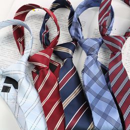 Bow Ties Tide 7cm College Style Striped Polyester Tie School Shirt Accessories Slim JK Necktie For Man Woman Gifts