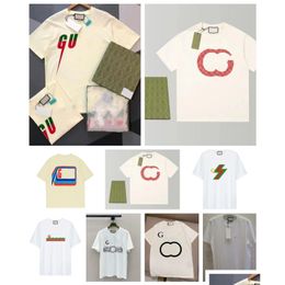 Men'S T-Shirts T Ancient Home Series Trend Design Male And Female Couples Loose Casual 100 Match Street Crewneck Printed Short-Sleeved Dhapn