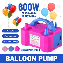 Other Event Party Supplies 600W Electric Air Pump Double Hole Inflatable Electric Balloon Pump Automatic Balloon Inflator Pump For Wedding Birthday Party 230804