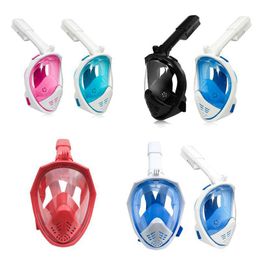 Diving Masks Snorkeling Mask Double Tube Silicone Full Dry Diving Mask Adult Swimming Mask Diving Goggles Self Contained ZZ