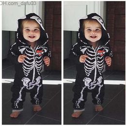 Theme Costume Umorden baby skeleton one-piece Hoodie one-piece baby solid Halloween fancy dress Z230805