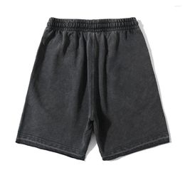 Men's Shorts Clothing Washed Retro Summer Black Short Pants Solid Colour Oversize Trousers Casual Loose Fifth