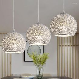 Pendant Lamps Modern Aluminum Wire Chandelier Silver Ball Dining Room Bar Living Bedroom Shopping Mall Lighting