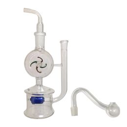 Windmill Glass Water Oil Burner Bubbler Perc Hand Hookah Bong Pipes Bubble Recycle Filter Small Bubblers