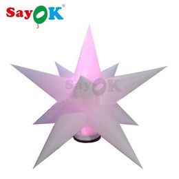 Inflatable ground lighting star LED inflatable balloon with blower used for event stage decoration