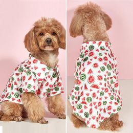 Dog Apparel Durable Pet Pullover Adorable Breathable Watermelon Print Cat Two-legged Top Comfortable T-shirt Daily Wear