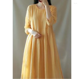 Casual Dresses For Women 2023 Fashion Cotton And Linen Vintage Robe Summer Long Party In Beach Dress Loose Clothing