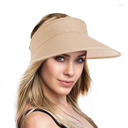 Wide Brim Hats 2023 Women Sun Linen Hat Summer UV Protection Beach Sport Adjustable Cap For Packable Unisex