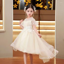 Ethnic Clothing Kids Champagne Applique Prom Dresses Girls A-Line Evening Princess Vestidos