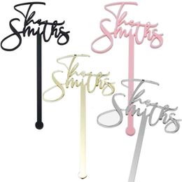 Other Event Party Supplies 12/50/100pcs Personalised Drink Name Stirrers Swizzle Sticks Cocktail Party Bar Stir Sticks Wedding Drink Sticks Party Shower 230804