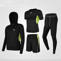 Men's Tracksuits Rashguard Men Compression Sportswear Set Gym Running Sport Clothes Jogging Tights Tracksuit Fitness T-Shirt Windbreaker