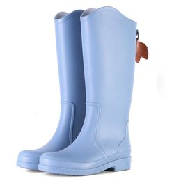 Rain Boots Rubber Rainboots Women Rain Boots PVC Slip-on Rubber Boots For Women Shoes Waterproof Non-slip Wear-resistant Water Boots 230804