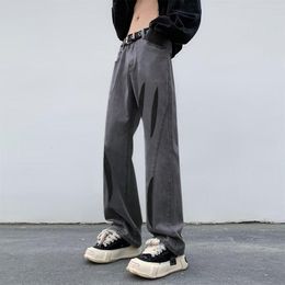 Men's Jeans Harajuku Retro High Waist Streetwear Baggy Hip-hop Men Pants Autumn Winter Straight Wide Leg 2023 Y2K Males