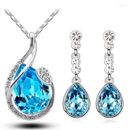 Necklace Earrings Set Quality Shine Crystal Water Jewelry Earring Drop Arrival Birthday Lover Gift Fashion Beautiful