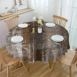 Table Cloth Vintage Country Style Neutral Decoration Waterproof Tablecloth Wedding Home Kitchen Dining Room Decor Round Cover