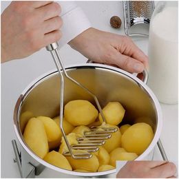 Fruit Vegetable Tools Stainless Steel Kitchen Gadget Potato Masher Press Cooking Tool Mashed Potatoes Wavy Pressure Ricer Accessorie Dhnth