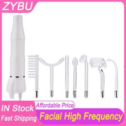 Portable Beauty Infrared Device High Frequency Facial Machine Skin Spot Acne Remover Skin Rejuvenation Electrotherapy 7 Electrodes Glass Tubes