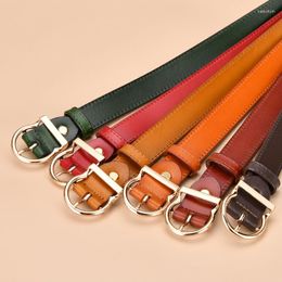 Belts Women's Leather Belt Vintage Cowhide Pin Buckle Decorative Jeans For Women Luxury Designer