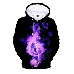 Men's Hoodies Music Note 3D Print High Street Y2k Top Sweatshirt Fashion Korean Men Clothing Women Harajuku Oversized Hoodie