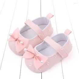 First Walkers Baby Girls Cute Born Soft Sole Flower Bow Lenses Leather Shoes Flats Non-slip Infant Prewalkers Princess