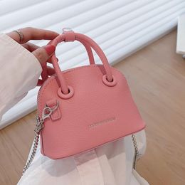 Abendtaschen Einfarbige Mini-Leder-Crossbody-Shell mit kurzem Griff für Frauen 2023 Mode Tote Marke Kette Weibliche Schulterhandtaschen