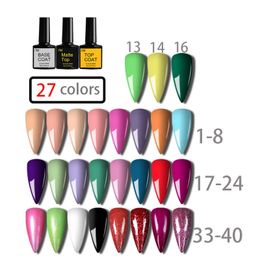 Nail Polish 30PCS Gel Nail Polish Set Glitter Sequins Gel Soak Off UV Gel Semi Permanent Base Top Coat Gel Nail Kit 230804