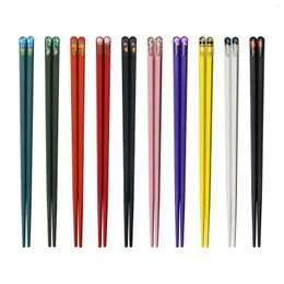 Chopsticks Japanese-style Healthy Dining Alloy Ten Colours And 10 Pairs Of Landscape Nail