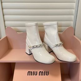 designer boots booties boot designer boots woman womens boots luxury boots vintage boots round toe thick heel thick bottom buckle versatile leather boots long boots