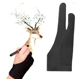 Disposable Gloves Two Finger Drawing Glove Artist Palm Rejection Art Oil Painting Dirty Sweatproof For Painter Black