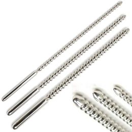 Adult Toys For Men 6mm8mm10mm Beads Penis Plug Urethral Sounds Dilator Metal Stainless Steel Beaded Insert Rods Sounding sex toy 230804