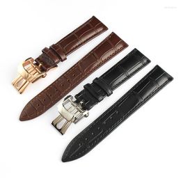 Watch Bands 20mm 21mm 22mm Black Brown Genuine Leather Watchband Luxury Belt Strap Wristwatches Band Female For Pteak