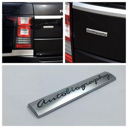 Car Badge Decal 3D Chrome Metal Autobiography Logo Auto Body Emblem Sticker For Range rover Vogue239z
