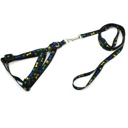 Quality Dog Harness Leashes Nylon Printed Adjustable Pet Collar Puppy Cat Animals Accessories Necklace Rope Tie