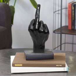Decorative Objects Figurines Nodic Hand Statue Figurines Middle Finger Gesture Sculpture Resin Crafts Home Living Room Desktop Ornaments Household Decors 230804