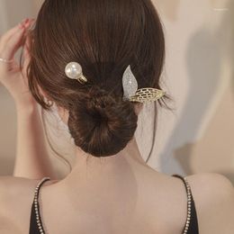 Hair Clips Pearl Jewelry Fishtail Magic Twist Clip Ball Artifact Hairpin Headdress Summer Wedding Accessories Tiaras Fashion Hairwear