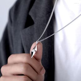 Pendant Necklaces 3D Thunder Lighting Necklace For Men Women Stainless Steel Neck Chains Geometric Rhombic Charm Hip Hop Sweater