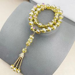 Strand 2 Rupees Items Jewelry Pulseras Champagne Crystal Muslim Bracelets Tasbih Prayer Beads Islam Bracelet Eid Al Adha Haji Festival
