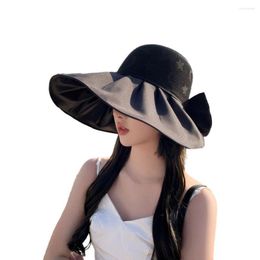 Wide Brim Hats Hiking Hat Stylish Women's Ultralight Uv Resistant Sun Solid Colour Visor For Summer Beach Ladies Large