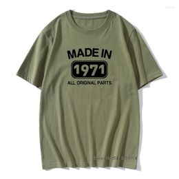 Men's T Shirts Made In 1971 Birthday Gift Men Shirt 50 Years Present Vintage Cotton TShirts Unique Print Anniversary Funny