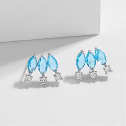 Stud Earrings Uilz Fashion Design Marquise Cut Water Drop Zirconia For Women Korean Symmetry Girls Party Statement Jewelry