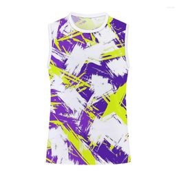 Men's Tank Tops Mens Round Neck Vest Sportswear 3D Graffiti Printed Fitness Clothes Summer Fast Dry Running Sleeveless T-shirt Oversize Boys