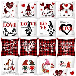 Kuddefodral 45x45cm Cartoon Valentines Day Dekorativ kudde ER -kuddsoffa Polyester Pillower Home Decoration grossist Drop D DH7OR