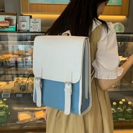 School Bags Classic Women Backpacks Girls Leather Designer Canvas PU Schoolbag Fashion Korean College Travel Cute British Style 230804