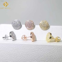 Screw Back Earring Fine Jewellery Luxury Gold Plated 925 Sterling Silver Iced Out Moissanite Diamond Stud Earrings