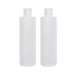Storage Bottles 300ML Empty Plastic White Bottle Flat Shoulder Clear Lotion Screw Cover Refillable Portable Cosmetic Packing Container