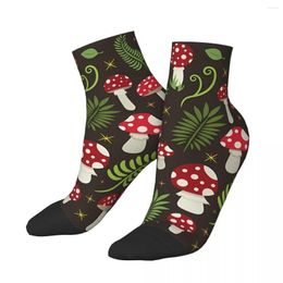 Men's Socks Magic Forest Red Mushrooms Ankle Mushroom Unisex Harajuku Seamless Printed Crazy Low Sock Gift