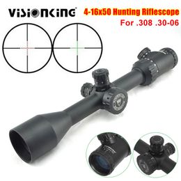 Visionking 4-16x50 Hunting Riflescope 30mm Long Range Targeting Scope illuminated Reticle Optical Sight .308 .30-06 With Rings