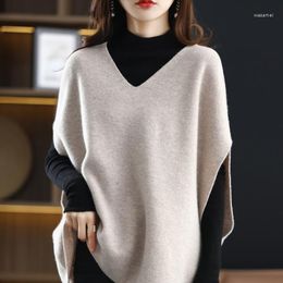 Women's Vests Women Batwing Sleeve Loose All-match Knitted Sweater Vest Female Jumper V-Neck Ladies Pullover Tops Waistcoat U1216