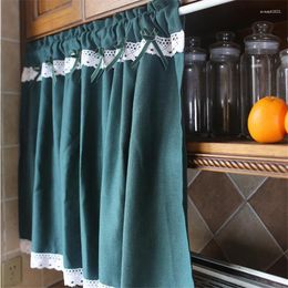 Curtain Pastoral Purdah Blue Half Lace ValanceCoffee Kitchen Short Small Shades Home Window Closet Drapes